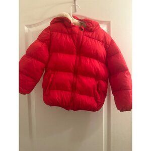 puffer red coat for winter